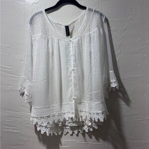 Cream Boxy 3/4 Sleeve Tunic